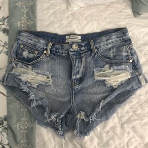 One Teaspoon Bandits Denim Shorts